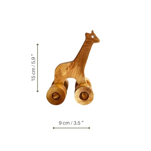 ege'deneve.com Olivenholz Spielzeug Giraffe, Holzspielzeug Giraffe, umweltfreundliches Spielzeug, handgefertigtes Holzspielzeug, Bio-Spielzeug, veganes Spielzeug