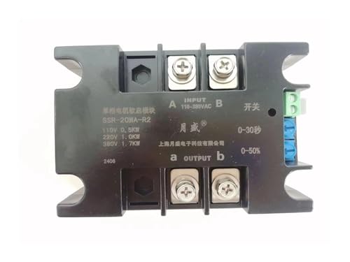 OAMSCEYKW Módulo de Arranque Suave de Motor monofásico de 220V, 50-60HZ, Compatible con 1/1, 5/2/3/4/6/8KW(SSR-100WA-R1(4KW))