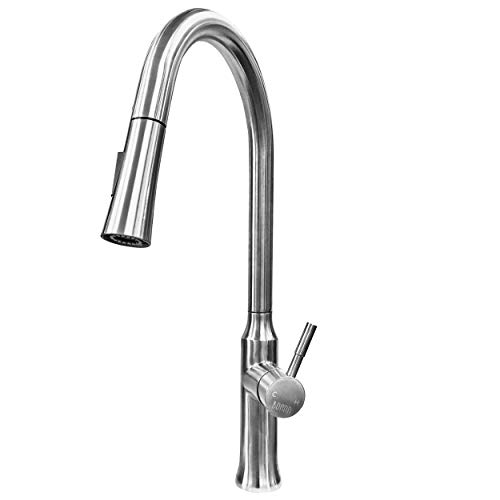 Boann Bnykf-C34S Esther Single-Handle Stainless Steel Kitchen Sink Faucet, Brushed Nickel #TOP18