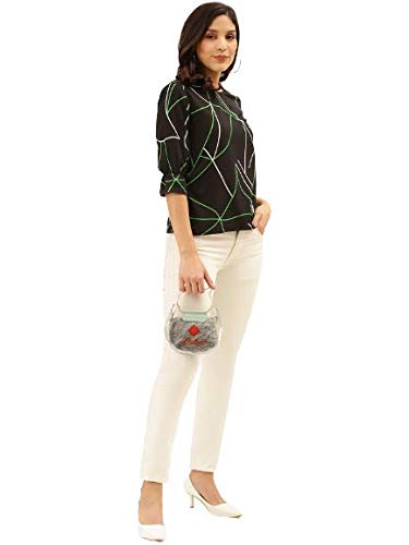 Image of Style Quotient Women Abstract Printed Polyester Smart Casual Top
