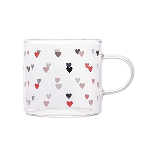 LYOR Love Caneca de Vidro Borossilicato Resistente a Calor, Transparente, 125 ml