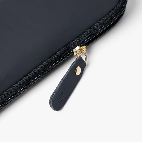 Image of Bellblock Premium Stationery Case & Pencil Pouch | Aesthetic Pencil Case for School /Office | Sleek Portable Pen Organizer | Compact Pen Pouch | Vegan Leather (Black)
