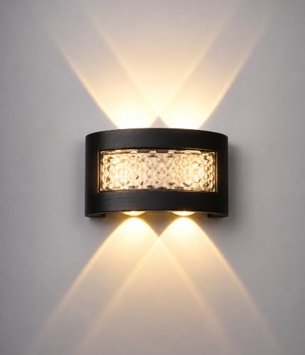 Image of FILLISKA LED Indoor UP Down Wall Light, Warm White Colour with Shockproof Alluminium White Body (4 LED Black-279B)