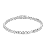 OAK & LUNA - Personalised Designer Bracelet with Diamonds, Custom Designer Jewellery for Her, Women - Dainty Luxury Gift for Birthday, Christmas, Mother's Day, 6, Yellow Gold Sterling Silver, Created