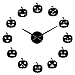 Wanduhr, Kürbisgesicht, rahmenlos, DIY-Wanduhr, Halloween-Horror, Heimdekoration, Acryl-Spiegel-Aufkleber, schwarz, 94 cm