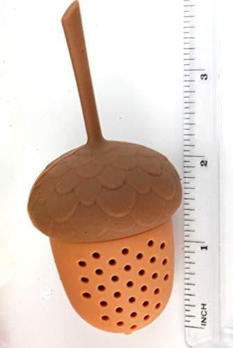 Cute Squirrel Shape & Acorn Nut Tea Infusers Set Loose Leaf Strainer Herbal & Fruit Tea Filter Diffuser Food Grade Silicone In Brown Lot Of Two Nature Wildlife #TOP5