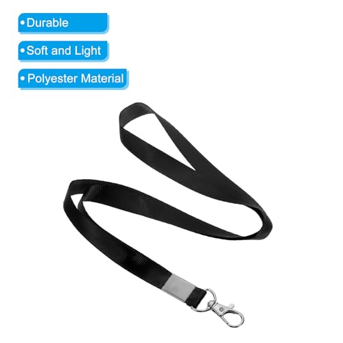 Cordons de cou pour bureau et école lot lanières porte-badge clés noir - 4
