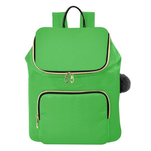 Mochila antirrobo mujer Ivy Green bolsa de viaje ligera con pompón suave