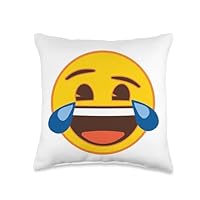 Official Emoji Laughing Tears Yellow Smile Face Throw Pillow