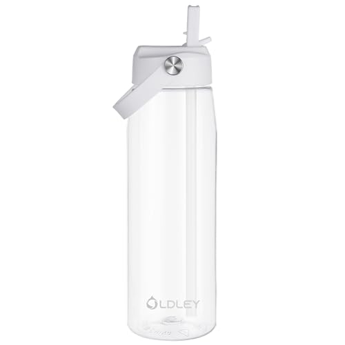 OLDLEY 32 oz Water Bottle with Straw, Leakproof Sports Water Bottle with Carry Strap, BPA-Free Large...