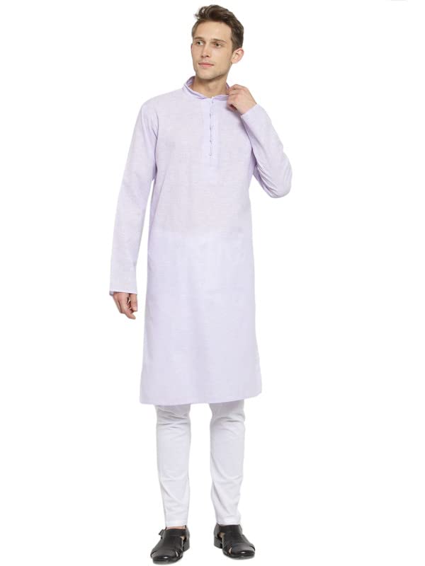 Image of RG DESIGNERS R VASUDEV Solid Cotton Kurta Churidhar Set for Mens (10614)