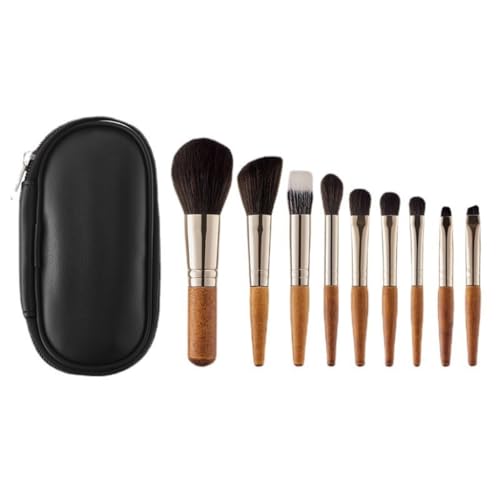 Mini ensemble de 9 pinceaux de maquillage visage et yeux avec pinceau contouring portable