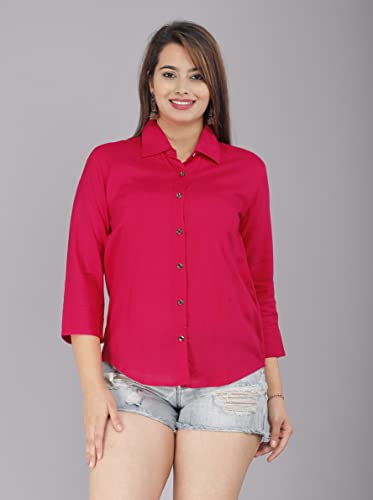 Image of Women Solid Shirt for Office & Casual wear | 3 /4th Sleeves Spread Collar