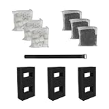 Arayuu 3 Set Aquarium Filter Media Compatible with Fluval SPEC, EVO, Betta and Flex Desktop Aquarium Series, Includes 3 Foam Filter A1375, 3 Ceramic Rings, 3 Carbon Filter Refills and 1 Filter Cord