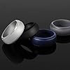 4 Pièces, Anneaux de Mariage en Silicone à La Mode pour Hommes, Bandes de Mariage en Caoutchouc au Design élégant et Respirant, Couleurs Classiques, Confortables et Sans Danger pour Peau, Taille 10# #4