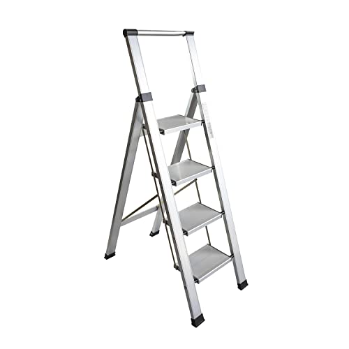 Homelux 710027 Escalera Domestica Plana, Aluminio, 4 Peldaños