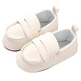 VANZACK Weiße Lauflernschuhe mit Rutschfester Flexibler Sohle Atmungsaktive Babyschuhe für Mädchen Weiche Leichte Slipper zum Schnellen und Ausziehen
