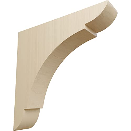 Ekena Millwork Bktw01X08X08Olrw-Case-2 Medium Olympic Wood Wood Brackets, 1 3/4"W X 8"D X 8"H (2-Pack), Rubberwood #TOP30