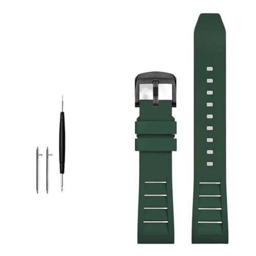Bracelet de montre en caoutchouc fluoré FKM EZZON noir 20 mm 22 mm 24 mm