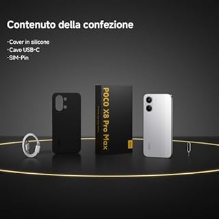 POCO X8 Pro Max, Smartphone 12+512GB, Dimensity 9500s, Batteria 8500mAh (typ), Display AMOLED ultra luminoso, Fotocamera da 50MP con OIS, Blu, Garanzia 2 anni+1 anno extra, Caricatore non incluso