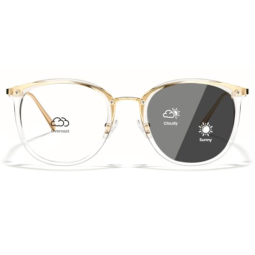 Image of Cyxus Blue Light Glasses Photochromic Lens for Women, Fashionable Computer Glasses on Office Reduce Eye Strain Anti Migraine Great for Working Reading