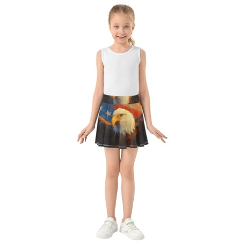 Colored Athletic Shorts for Girls Skorts Skirts with Shorts Flowy Skirt Majestic Bald Eagle Wings Spread 4t3