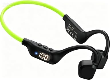 Arciea Bone Conduction Headphones, 14H Playtime Bluetooth 6.0 Open-Ear Earbuds with Mic, IPX5 Waterproof Lightweight Headset, Wireless Sport Earphones for Running, Cycling, Gym (Black&Neon Green - 1
