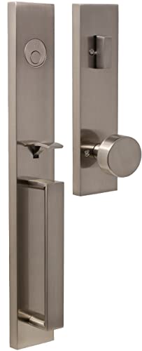 Weslock Xanthis Single Cylinder Handle Set With Mesa Knob (Satin Nickel, Dummy Handleset) #TOP17