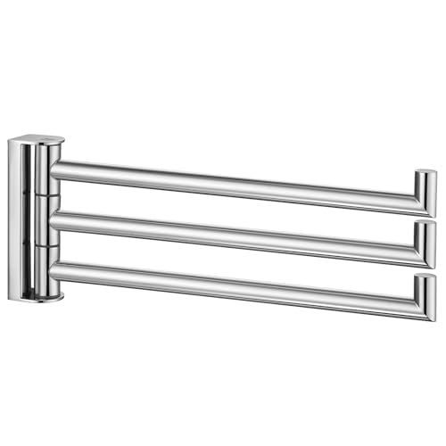 APLusee Polished Chrome Swivel Towel Bar, 304 Stainless Steel Foldable Towel Holder with 3 Arms...