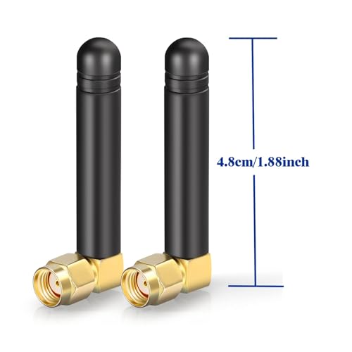 Bingfu Mini WiFi Antenna Aerial 2.4GHz 5GHz 2dBi MIMO Antenna with Right-angle RP-SMA Male Connector 2-Pack for WiFi Router Network Card USB Adapter Video Surveillance Monitor - Image 4
