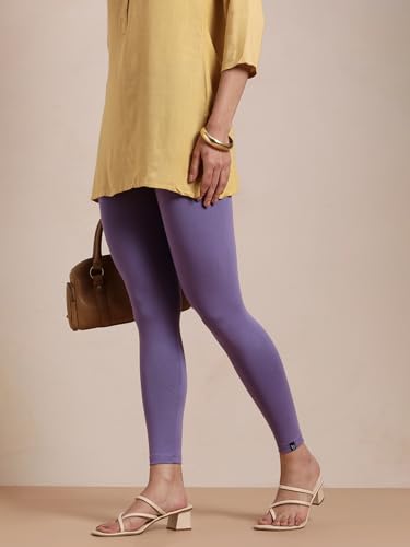 Image of TWIN BIRDS Super Stretchable Cotton Elasthane Fabric Ankle Length Leggings for Women