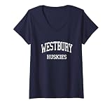 Women's Westbury High School HS Houston TX Retrosport V-Neck T-Shirt