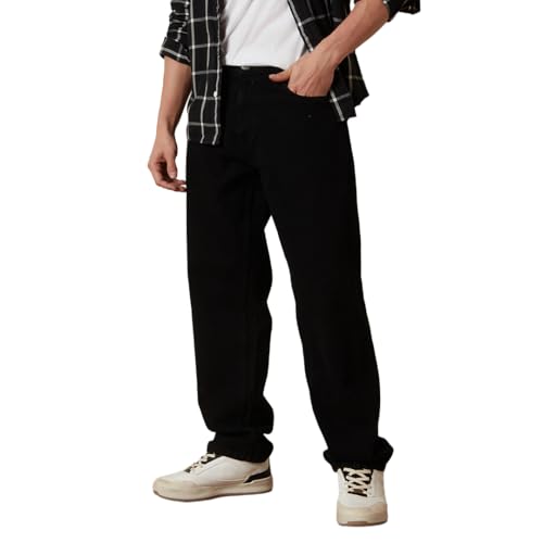 Image of WROGN Men's 100% Cotton Jeans | Solid | Anti Fit