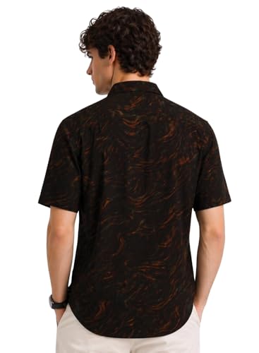 Image of ADRO Abstract Printed Shirts for Men | Breathable Cotton Rayon Fabric | Relaxed Fit Summer Shirts | Casual Party Shirt for Men