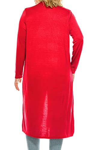 Women's Plus Size, Casual Long Open Front Drape Lightweight Duster Sweater Cardigan.3