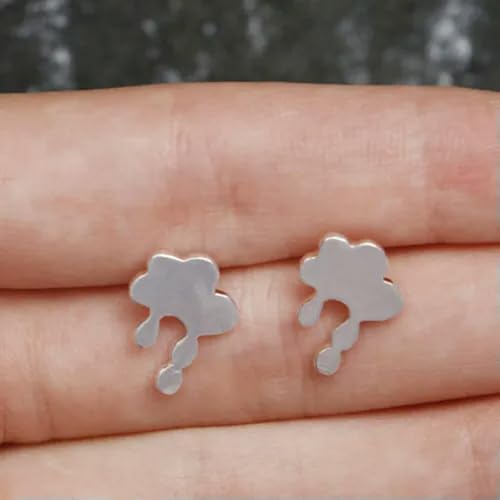 1 Paire de Boucles d'oreilles à Tige élégantes en Argent pour Femmes, Nuages de Pluie, Soleil, Tonnerre, New-Rain