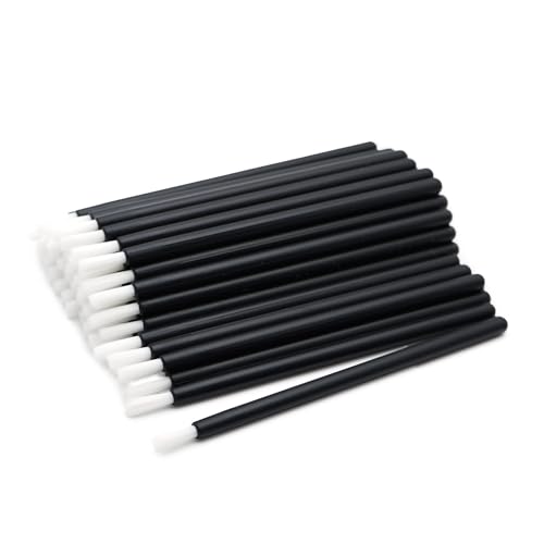 aoyiro ホワイト毛先美容ブラシ マイクロアプリケーター 使い捨て ノリなし 美容液用ブラシ まつげエクステ用 マイクロブラシ マイクロスティック パーマ用 アイライナーブラシ アイラッシュブラシ 化粧ブラシ リップメイク まつ毛エクステ (1袋/約5