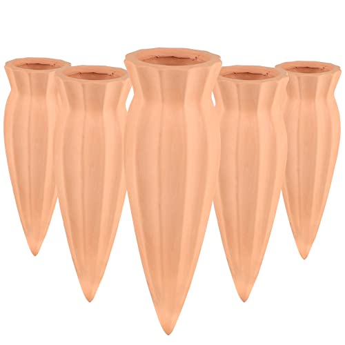 EXLECO 5 Pcs Riego Automático para Plantas de Interior, Globos de Riego de Plantas, Dispositivo de Riego,Sistema de Riego Automático para Macetas, Conos de Arcilla para regar Flores Bombillas de Riego