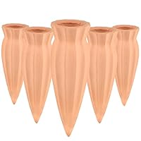 Tonkegelbewatering, set van 4, paddenstoelvormige plantenbewateringsballen met 10 tuinaccessoires, elk 150 ml, automatisch irrigatiesysteem voor kamerplanten en bloemen, gietbal voor planten