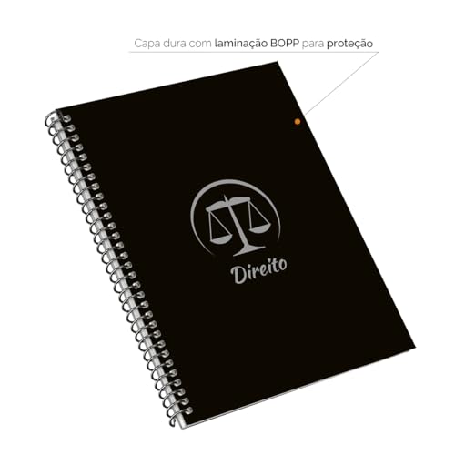 Caderno Universitário Espiral 1 Matéria Profissões Direito (Preto e Prata)
