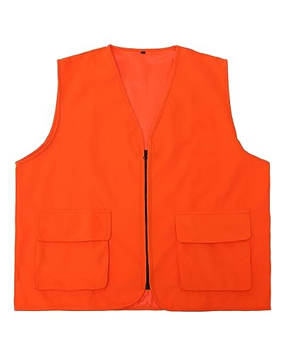 moroinriz Gilet da caccia da uomo, colore arancione, chiusura con cerniera, tasche multiple (disponibile in L e XL), Blaze arancione, X-Large moroinriz Gilet da caccia da uomo, colore arancione, chiusura con cerniera, tasche multiple (disponibile in L e XL), Blaze arancione, X-Large