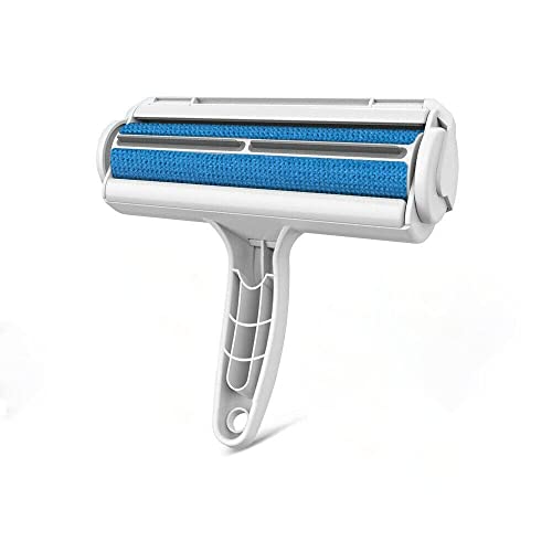 Pet Hair Remover Roller- Dog and Cat Fur Remover with Self-Cleaning Base- Efficient Animal Hair Removal Tool (Blue)