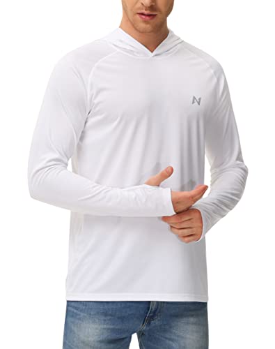 isnowood Sun Shirt UPF 50+ Men's Fishing Shirt Long Sleeve UV Protection Hoodie Rash Guard for Swimming Running Hiking Light