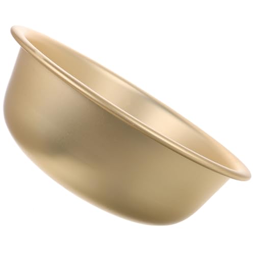 Uonlytech Cuenco de Aluminio Amarillo Oxidado Lavabo Redondo Grande para Lavar Verduras y Remojar Accesorio de Cocina Resistente y Fácil de Limpiar