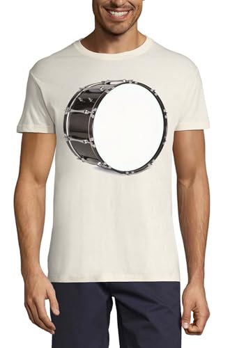 T-shirt Bass Drum Art en coton haut de gamme avec col rond pour homme