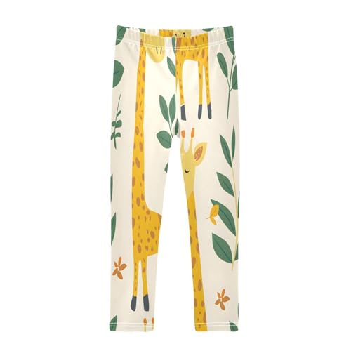 Bolaz Toddler Girls Leggings Printed Yoga Pants Leggings Giraffe Leaves for Kids