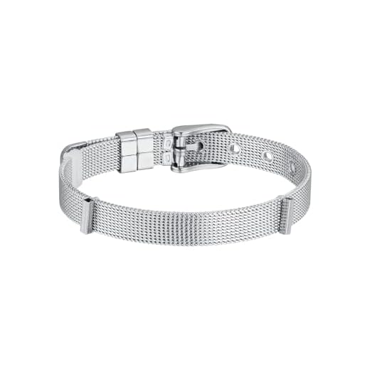 Luca Barra Bracciale da Donna della Collezione be Charms Bracciale in Acciaio con Maglia Milano. Lunghezza: 21,5 cm Regolabile. Larghezza: 8 mm. La referenza è bk2206