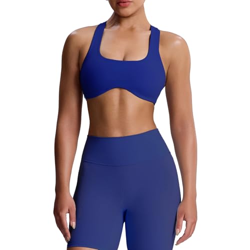 Image of Aoxjox Define Sculpt Racerback Sports Bra | women's workout fitness yoga crop tank, breathable fabric, 4-way stretch, moisture-wicking, gym essential