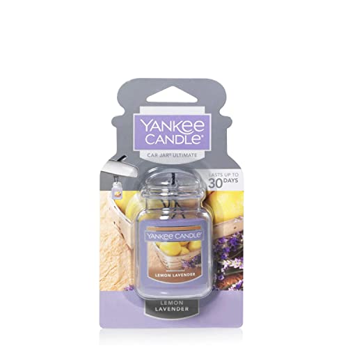 Yankee Candle Car Air Fresheners, Hanging Car Jar® Ultimate Lemon Lavender Scented, Neutralizes Odors Up To 30 Days