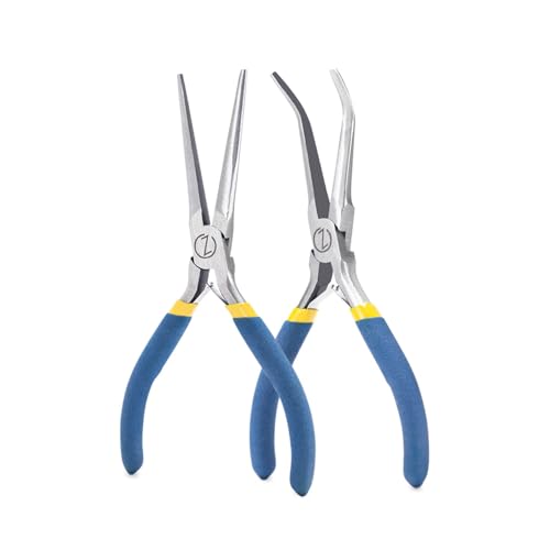 VISEMAN 6' Mini Needle Nose Pliers with Comfort Grip Handles, 2PCS Long Nose Pliers Set for Handmade Craft
